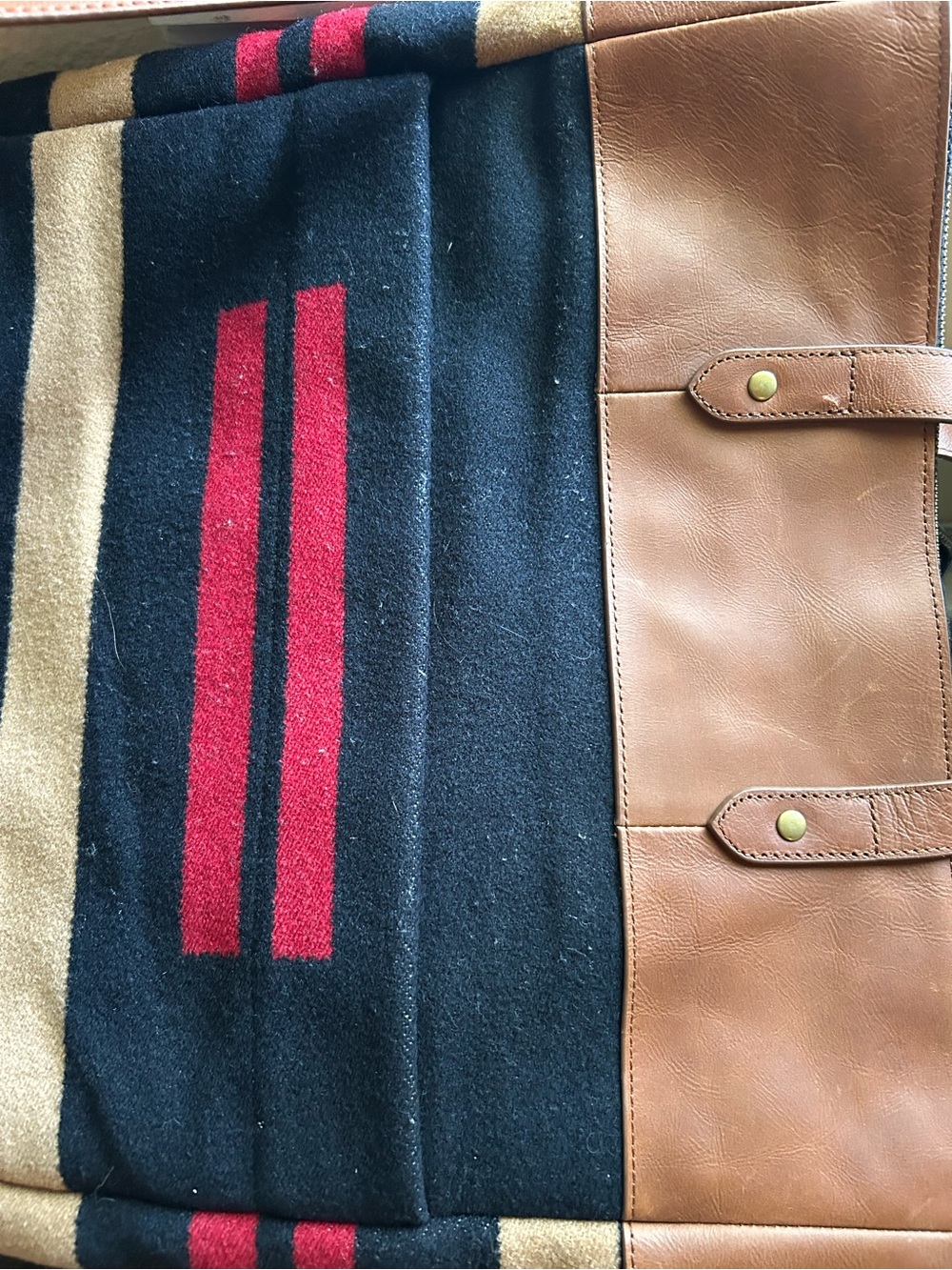 Pendleton Leather & Wool Laptop / Messenger Tote - Picture 6 of 10